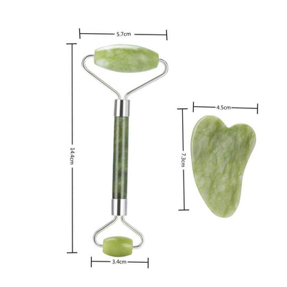 Jade Roller for Face - Gua Sha - Lymphatic Drainage Tool for Face, Eye, Neck, Body - Skin Tightening - Reduces Wrinkles and Fine Lines